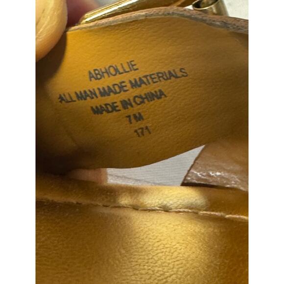 Audrey Brooke Tan Abhollie Wedge Sandals Women’s 7M Buckle Straps Espadrille - Picture 8 of 8